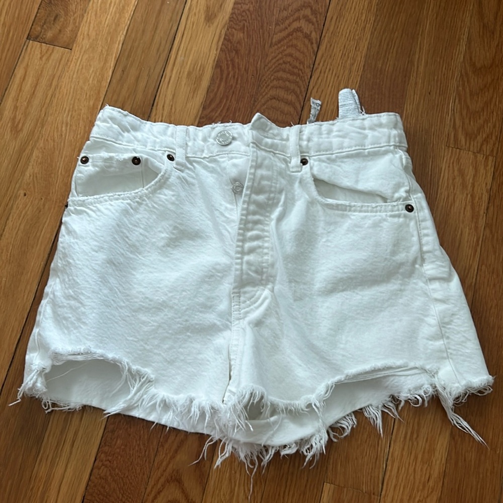 Zara white jean shorts
